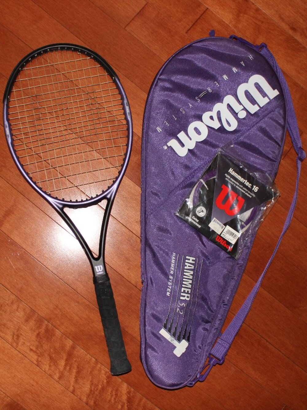 retro❤️Wilson Hammer System 5.2 Classic 95 Tennis Racquet XFO Grip +bag +strings